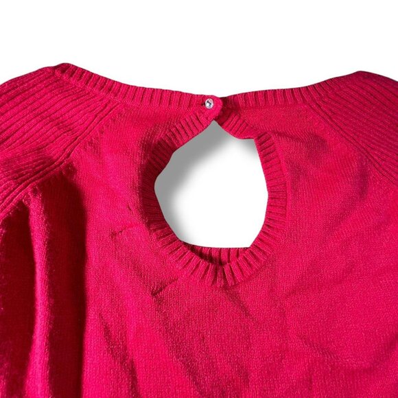 Vintage Guess Red Rhinestone Logo Keyhole Top - Picture 4 of 6